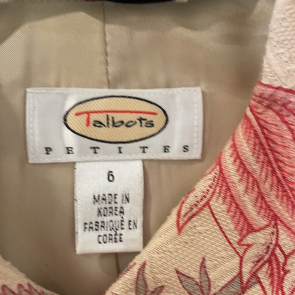 Talbots cotton/silk blend printed blazer - Picture 3 of 10